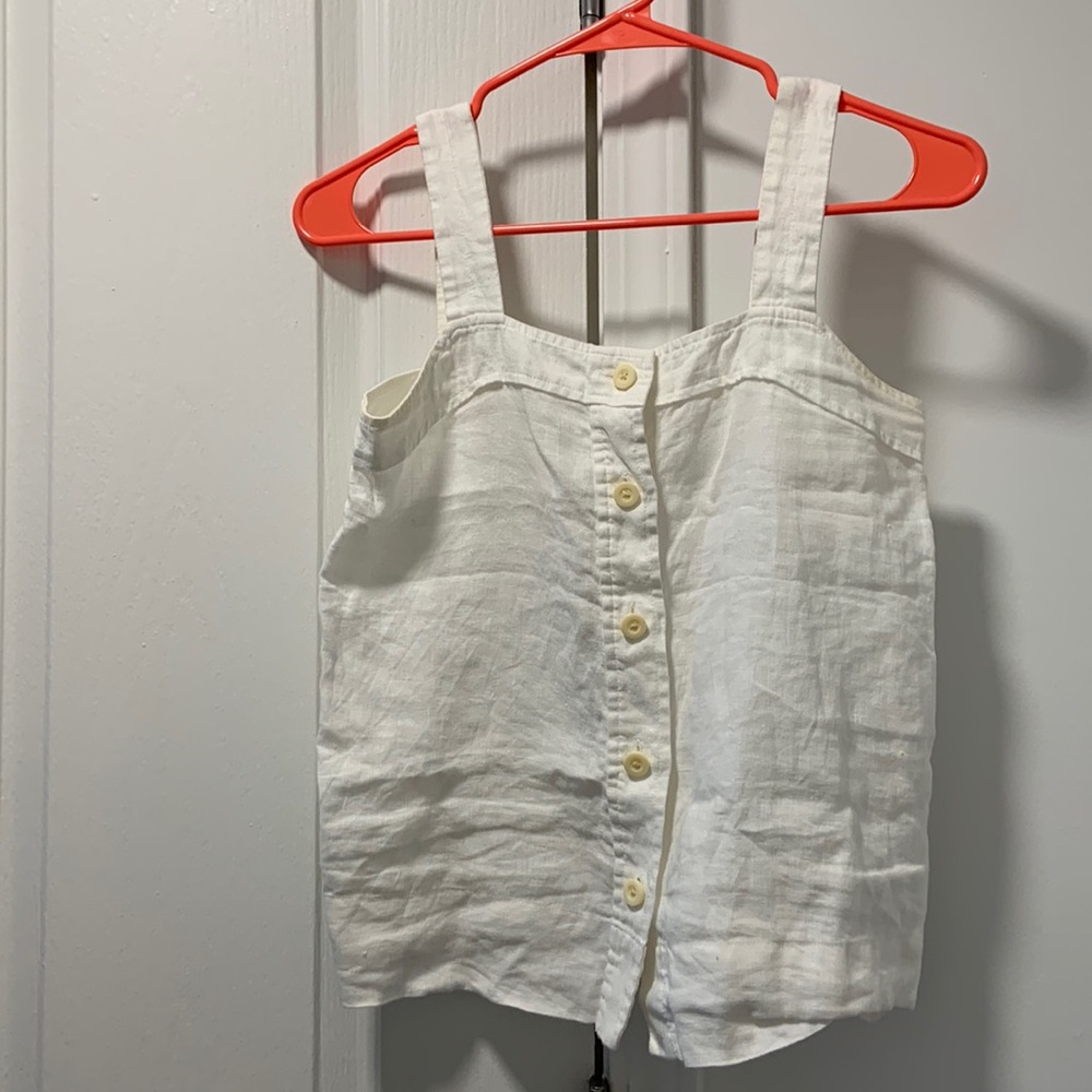 Everlane Linen Button Front Tank Top Blouse